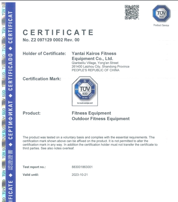 TUV Certification certific